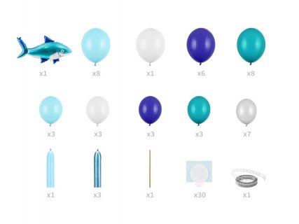 Shark balloon garland with instructions