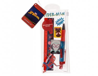 Δωράκια με τον Spiderman με χάρακα, στυλό, γόμα και ξύστρα
