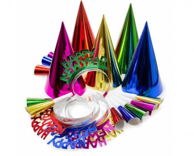 Set of colorful party accessories for the New Year's Eve 20pcs