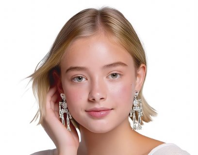 Skeleton metallic hanging earrings for a Halloween theme party