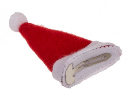 hair clip in the shape of Santa hat for Christmas