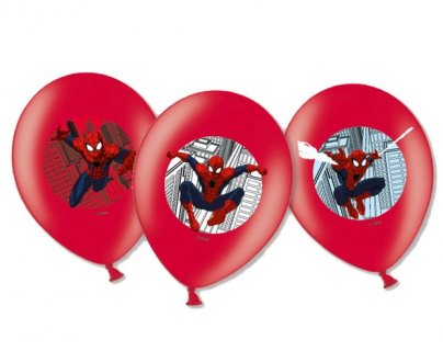 Spiderman red latex balloons 6pcs