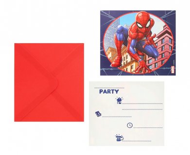 Spiderman προσκλήσεις για πάρτυ 6τμχ