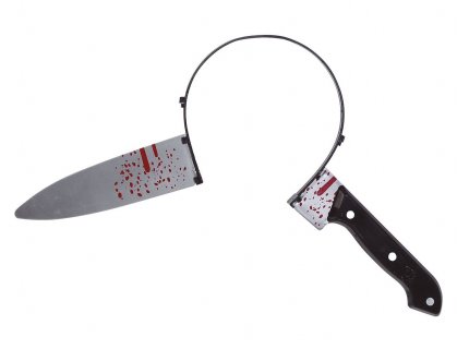 Headband with the bloody knife for a Halloween or Carnival theme party