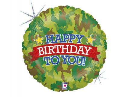 Στρατιωτικό Foil Μπαλόνι για Γενέθλια με Ολογραφικό Τύπωμα 46εκ