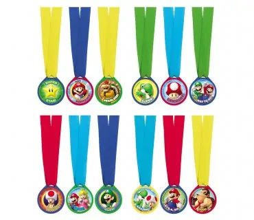 Super Mario Bros μετάλλια επιβράβευσης 12τμχ