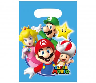 Σακούλες για δωράκια σε παιδικό πάρτυ με θέμα τον Super Mario 8τμχ