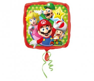 Super Mario τετράγωνο foil μπαλόνι 43εκ