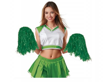 Green color pom pom for cheerleaders