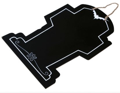 Tombstone hanging blackboard for a Halloween theme party