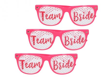 Team Bride set of 3 pair of glasses for a bachelorette party theme