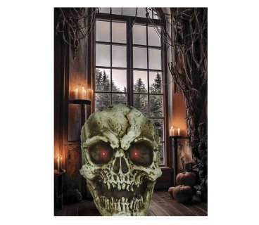 Τεράστια νεκροκεφαλή για την διακόσμηση σε Halloween πάρτυ με ήχο και φως