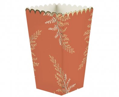 Terracotta with Gold ferns paper treat boxes 8pcs
