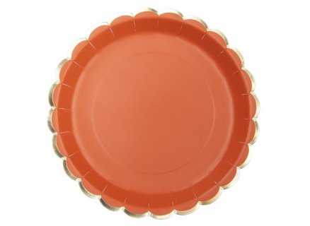 Terracotta with gold foiled edging large paper plates 8pcs