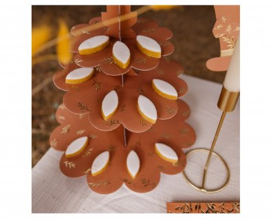 3tier cupcake stand in terracotta color with gold foiled details