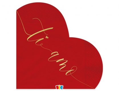 Ti Amo χαρτοπετσέτες σε σχήμα καρδιάς 16τμχ