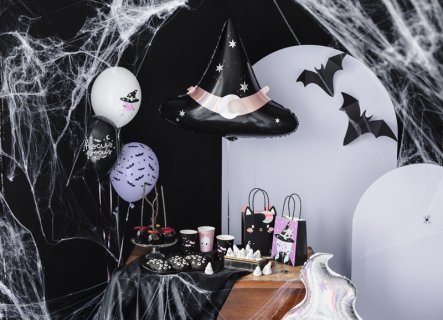 Witch hat shaped foil balloon for a Halloween party decoration