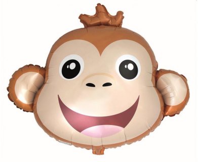 Monkey head super shape foil balloon 60cm x 77cm