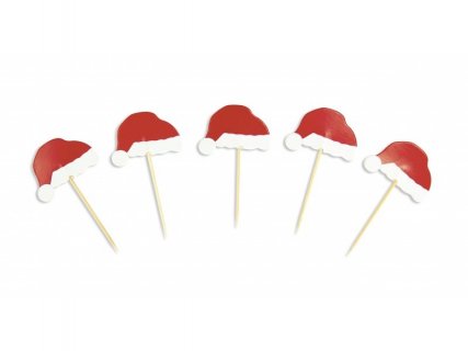 Santas Hat decorative picks 10pcs