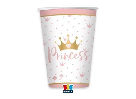 Ποτήρια χάρτινα χωρίς πλαστικό για πάρτυ με θέμα την Πριγκίπισσα 8τμχ