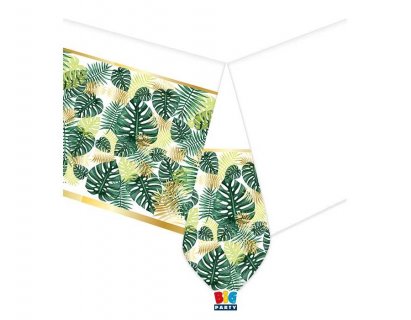 Tropical leaves plastic tablecover