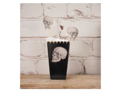 Vintage skeleton decorative picks with skulls for Halloween party
