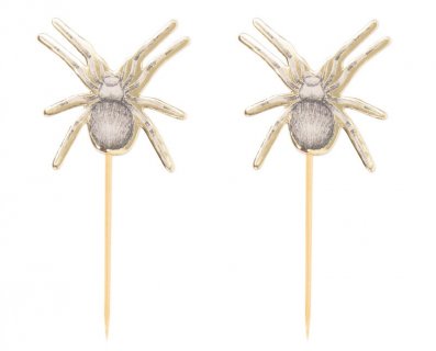 Vintage skeleton διακοσμητικές οδοντογλυφίδες με τις αράχνες 10τμχ