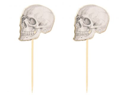 Vintage skeleton διακοσμητικές οδοντογλυφίδες με νεκροκεφαλές 10τμχ