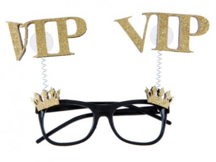 VIP Μαύρα Πλαστικά Γυαλιά με Χρυσές Κορώνες
