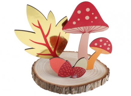 Walking in the woods wooden centerpiece table decoration 17cm x 15cm