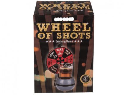 Drinking game for adults with the wheel of shots