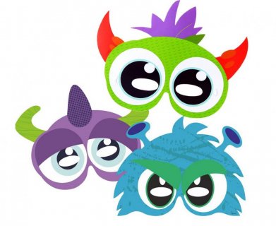 Paper masks with the Happy Monsters 3pcs
