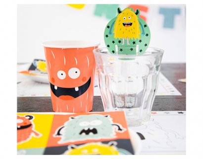 Paper cups for a Happy Monsters theme party