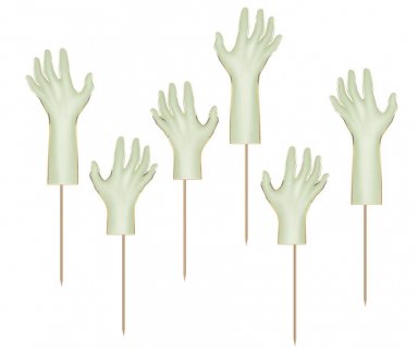 Zombie hands cake toppers