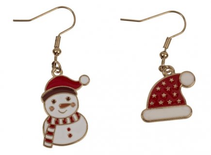 Snowman and cap pair of earrings for Christmas
