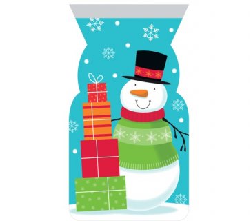 Snowman with gifts plastic cellobags with zippers 12pcs