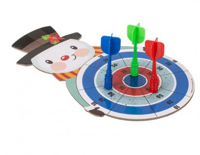 Snowman dart game with magnetic arrows for a Christmas theme party
