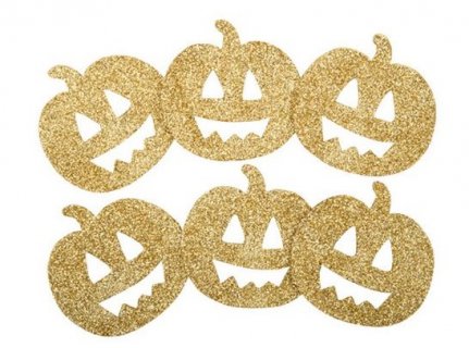 Gold pumpkins for table decoration 6pcs