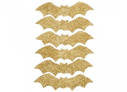 Gold decorative bats 6pcs
