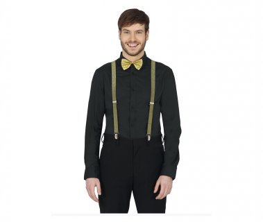 Gold color braces, party accessories for adults