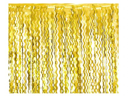 Gold wavy foil curtain 100cm x 200cm