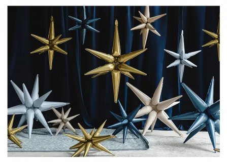 Μπαλόνι foil με τρισδιάστατο σχήμα το αστέρι σε χρυσό χρώμα