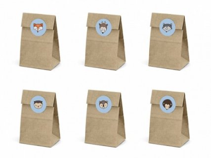 woodland-paper-treat-bags-with-stickers-unisex-party-supplies-tns1
