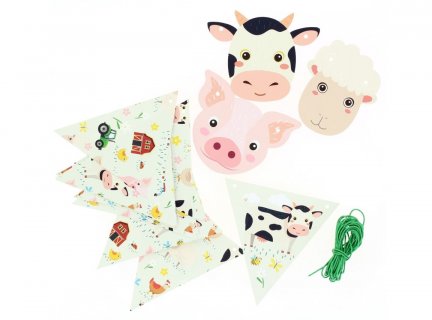Paper garland for a Farm Animals theme party decoration