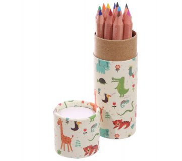 Party favor with the Animals of the Jungle theme with coloring pencils