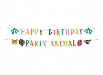 Zoo party Happy Birthday garland 150cm