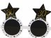 30 white glasses with black stars print