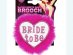 White heart shaped Bride to Be badge with fuchsia feathers