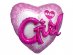 3D Baby Girl foil μπαλόνι σε σχήμα καρδιάς 91εκ