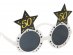 50 white glasses with black stars